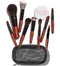Cosme 9 FULL FACE MINI TRAVEL Makeup Brush Set, Natural Coverage Brushes with Brush Case
