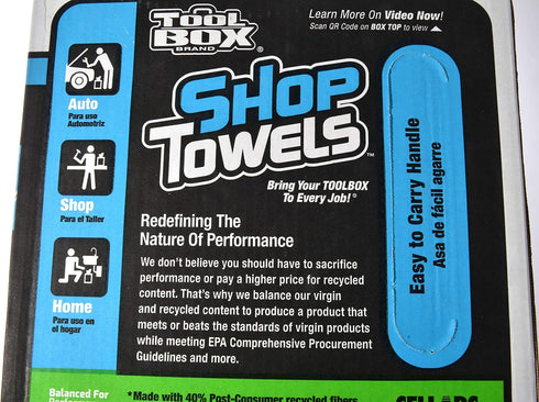 Sellars Wipers & Sorbents TOOLBOX Z400 1 Count 200 Box of Center Pull Shop Towels - Box - Towels