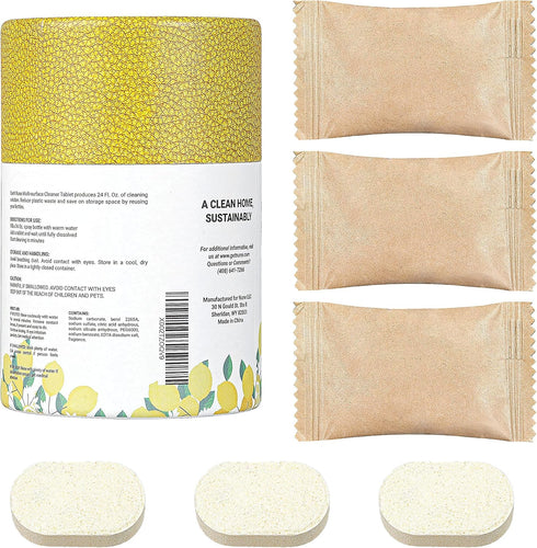 Nune Multi-Purpose Cleaner Refills - 6 Pack All Purpose Cleaning Tablets, 144 fl oz Total, Non-Toxic Lemon Fragrance