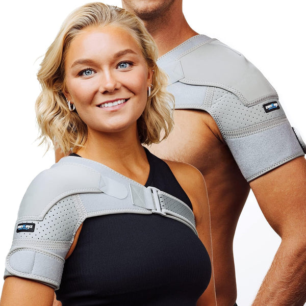 ZENKEYZ Rotator Cuff Shoulder Brace, Neoprene Compression Sleeve Support, Adjustable Arm Sling, Gray