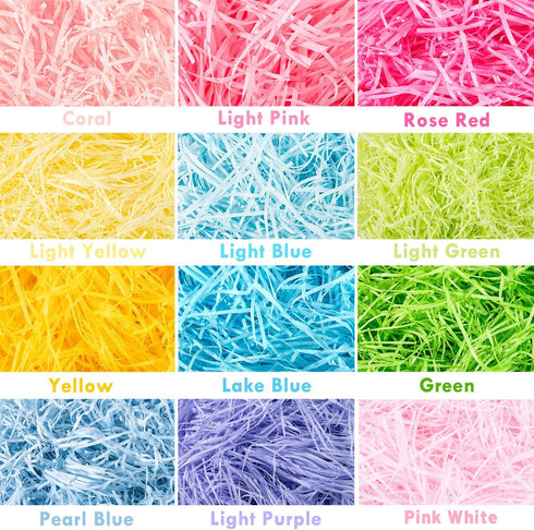 Whaline Craft Shredded Tissue Raffia Gift Filler Paper Shreds for DIY Gift Packaging, 120g, Pale Pink