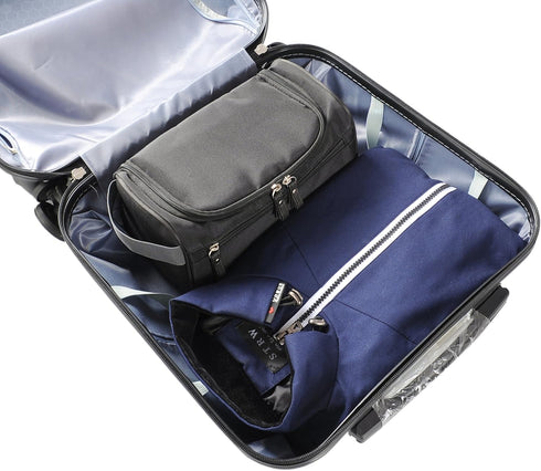 Vercord Mens Toiletry Bag - Small Wash Travel Shaving Dop Kit in Black
