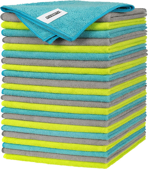 FIXSMITH Microfiber Cleaning Cloth, Pack of 24, Multi-Functional Towels, 12 x 16 in, Highly Absorbent, Lint-Free