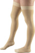 Truform 20-30 mmHg Compression Stockings, Thigh High, Dot Top, Closed Toe, Beige, X-Large