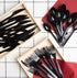 PlasticPro 200 Pack Heavy Weight Black Plastic Spoons, Disposable Cutlery Set