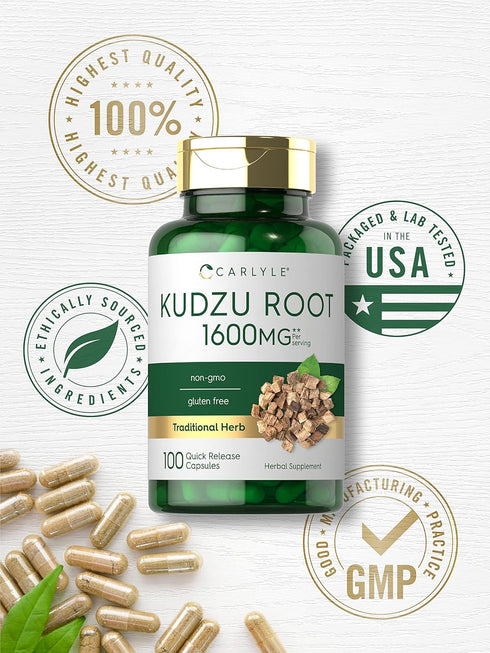 Carlyle Kudzu Root | 100 Extract Capsules | Non-GMO and Gluten Free Traditional Herbal Supplement