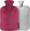 Qomfor Hot Water Bottle - with Soft Premium Fleece Cover - Burgundy, 3L