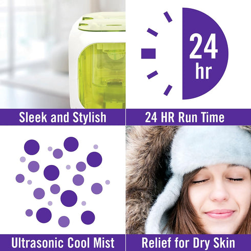 HealthSmart Cube Mate Essential Oil Diffuser, Cool Mist Humidifier, Oil Diffuser And Humidifier, Filter Free, Compact