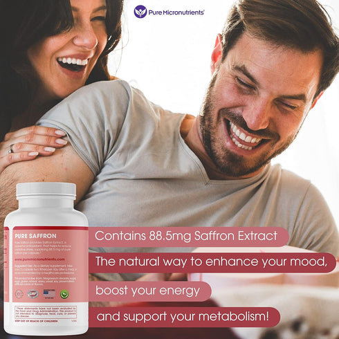 Saffron Supplements - 100% Pure Saffron Extract Capsules for Energy, Mood, Eye & Heart Health Support