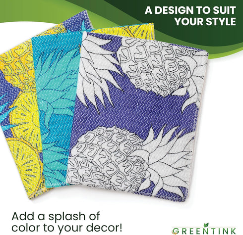 Eco-Friendly Reusable Dish Cloth Set, 10-Pk Multipurpose Kitchen Cleaning Cloth Made from Recycled Materials, 12x12 in.