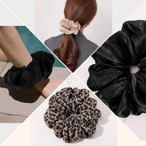 Scrunchies Hair Ties for Women - Big Silk Satin Scrunchie in Giant Purple, Cute Jumbo Hair Accessories