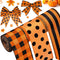 Christmas Burlap Ribbon, 3 Rolls Orange and Black Plaid, 2.5 Inch x 15 Yards for DIY Crafts, Party Decoration