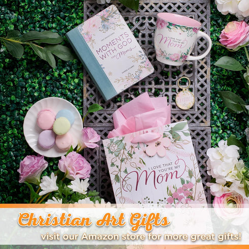 Christian Art Gifts Gift Bag/Tissue Paper Set - For Moms, I Love That You're My Mom, Pink, Medium