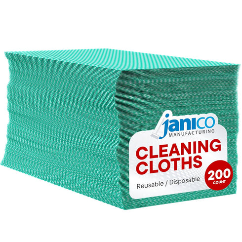 JANICO MANUFACTURING 200 Count 12 24 Janico Food Service Wipes x Lightly Reusable Cleaning Rags Disposable Cleaning