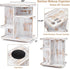 Sorbus 360° Makeup Organizer, Grey Rustic Wood Storage Carousel for Cosmetics, Rotating Makeup Organizer for Vanity