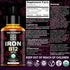 Liquid Iron Supplement for Women & Men - 2 Fl Oz - with Vitamin B12 5000mcg, Natural Grape Flavor, Blood Builder for