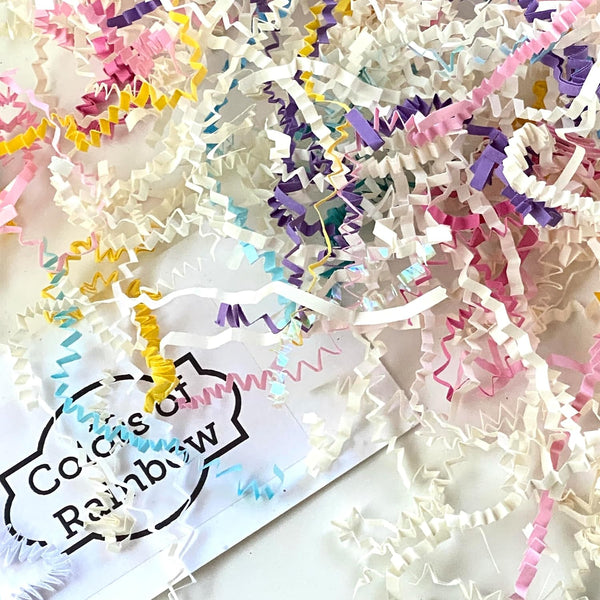 Colors of Rainbow 3 oz Unicorn Dreams Mixed Color Shred Filler Crinkle Cut Paper for Gift Box Filler