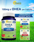DHEA 100mg Max Strength, 200 Capsules for Balanced Hormone Levels, Natural Supplement for Metabolism, Libido, Brain,