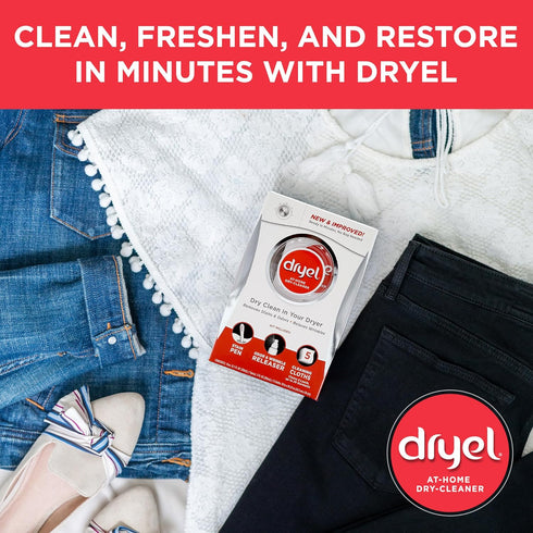 dryel At-Home Dry Cleaner Kit, New and Improved with Rapid Refresh Technology, 12 Loads with Stain Remover