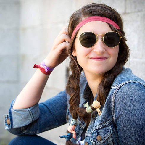 This Season's Colors Solid No Crease Elastic Headband Hair Ties - 5/8" Wide, Soft Stretch, Adjustable: Sports Casual,
