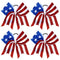 Whaline 4th of July Glitter Cheer Hair Bows - 8 Inch Patriotic Hair Accessories with Elastic Ponytail Holder, 4Pcs