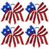 Whaline 4th of July Glitter Cheer Hair Bows - 8 Inch Patriotic Hair Accessories with Elastic Ponytail Holder, 4Pcs