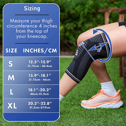TKWC Knee Brace Compression Sleeve for Men Women, Extra Large Knee Support for Running, Weightlifting, Arthritis Relief