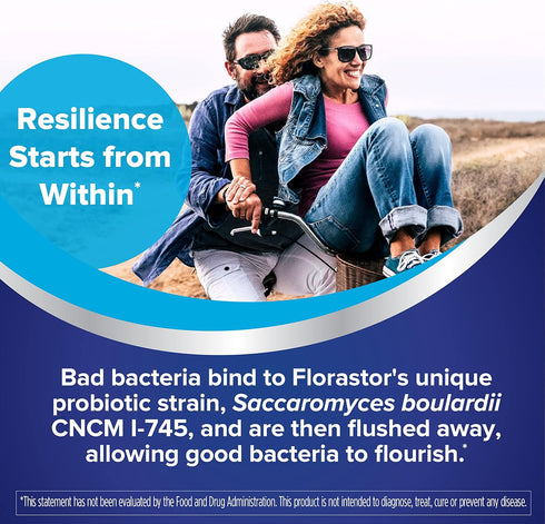 Florastor Probiotics for Digestive & Immune Health, 20 Capsules, Probiotics for Women & Men, Saccharomyces boulardii