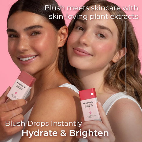 MCoBeauty Super Glow Blush Drops, Peach Pink, Luminous Flush for Radiant Cheeks, Vegan, Cruelty Free Cosmetics