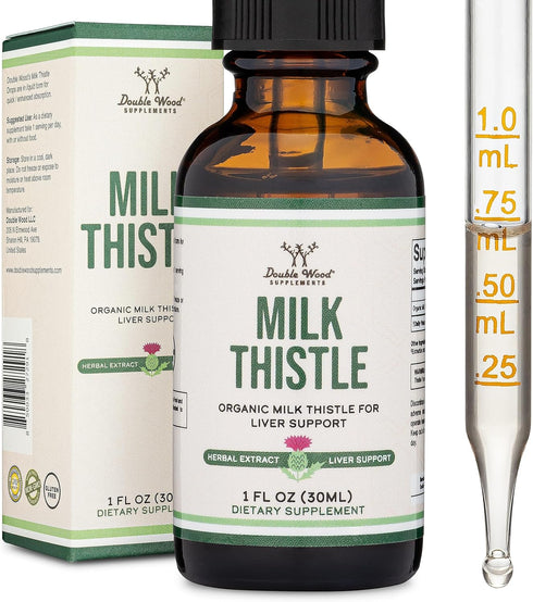 Milk Thistle Supplement - Organic Liver Detox Drops 1 FL OZ - 30 Servings (Vegan Safe, Non-GMO, Gluten Free)