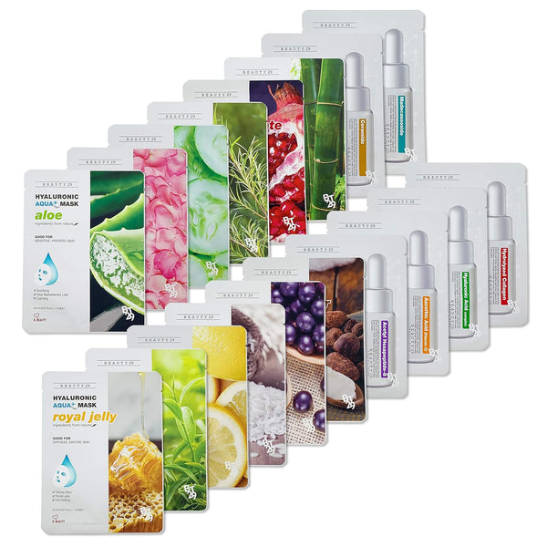 Hyaluronic Aqua Plus Essence Full Face Facial Sheet Mask Combo - VALUE SET, 18 Sheets