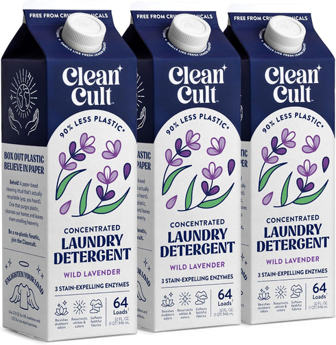 Concentrated Liquid Laundry Detergent Soap, 96 oz, 192 Loads, Wild Lavender, Eco-Friendly, HE/Standard Compatible