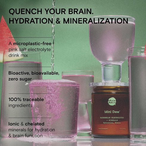 Moon Juice Mini Dew Electrolytes Powder - Watermelon Flavor, 30 Servings, Hydration & Brain Function, Sugar Free, Vegan