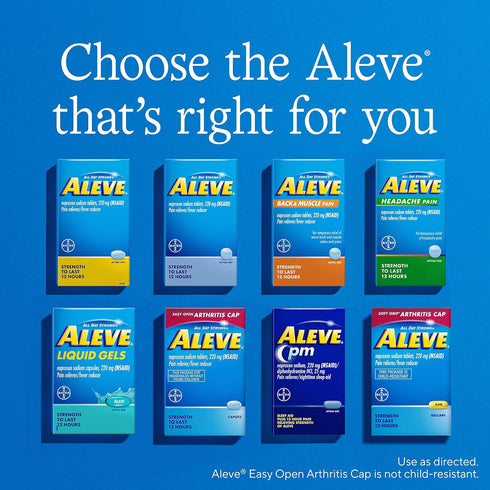 Aleve Liquid Gels, Naproxen Sodium for Pain Relief - 50 Count