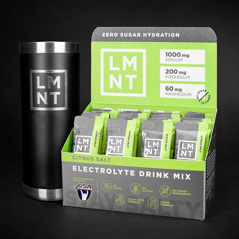 LMNT Zero Sugar Electrolytes, Citrus Salt Drink Mix, 30-Count for Hydration and Performance