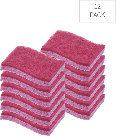 Kitchen Sponges for Washing Dishes, Non-Scratch Cellulose Scrub Sponges, Household Cleaning Pack of 12 by Superio