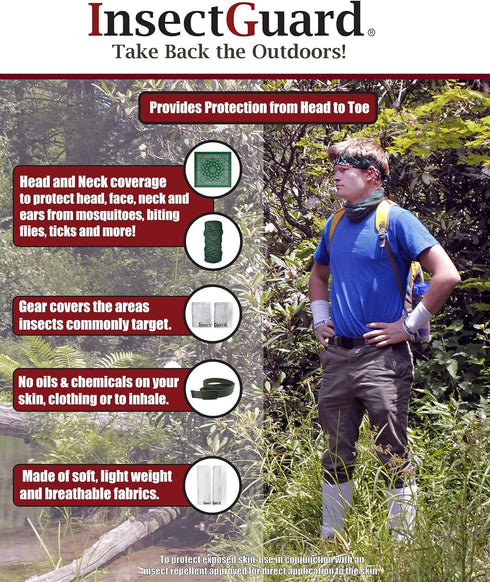 Permethrin Treated Tick Gaiters/Sleeves and Mosquitoes Flies Chiggers & More Insect Repellent Complete Package 2