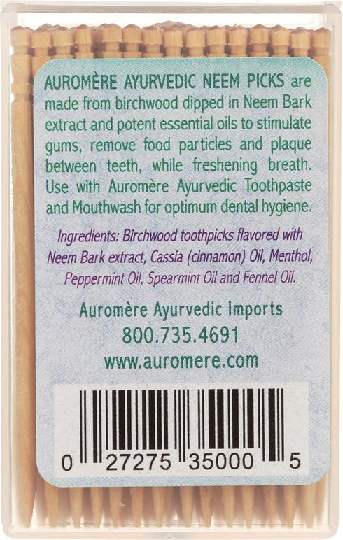 Auromere Ayurvedic Neem Toothpicks, 100 CT