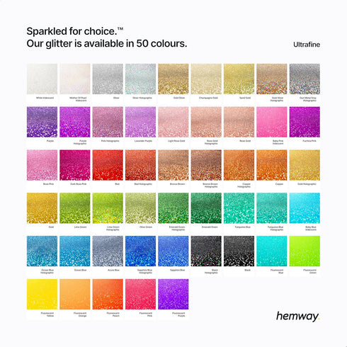 Hemway Premium Ultra Sparkle Purple Holographic Glitter - Multi Purpose Metallic Flake for Arts Crafts Nails Cosmetics