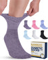 Pembrook Bamboo Viscose Diabetic Socks, 6 Pairs Ankle Socks for Swollen Feet, Neuropathy, Wide Calf and Ankle Socks