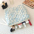 Makeup Bag Large Travel Quilted Cosmetic Organizer, Floral Cotton Coquette Aesthetic Toiletry Bag for Women
