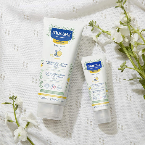 Mustela Baby Nourishing Lotion, Daily Body Lotion for Dry Skin with Natural Avocado, Cold Cream & Beeswax, 6.76 fl. oz.