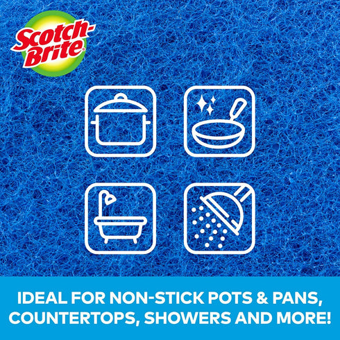 Scotch-Brite Non-Scratch Scour Pads - 30 Pads for Kitchen and Dish Cleaning