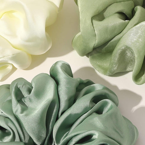 Scrunchies Hair Ties for Women - Big Silk Satin Scrunchie Extra Large Jumbo Oversized Cute Chiffon Scrunchy