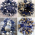 2 Rolls Navy Blue Deco Mesh Ribbon with Blue Foil Wire10 in x 30 ft,Metallic Poly Mesh Ribbon Rolls for DIY Wreath Supplies Ribbon for Christmas Tree Christmas Wreath Decoration by GouZaak