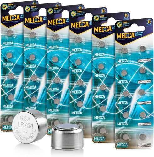MEDca AG5 LR754 Batteries - 60 Count Pack 1.5V Alkaline 754 LR48 193 for Hearing Aids