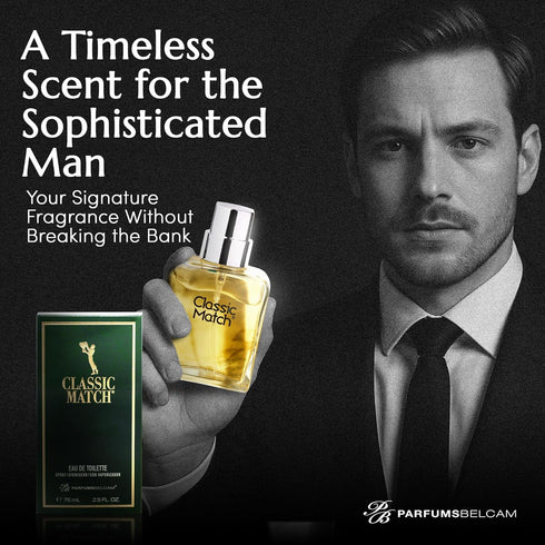 PB ParfumsBelcam Classic Match Green Eau De Toilette Spray for Men, Fresh Chypre Cologne, 2.5 Fl Oz
