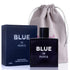 NovoGlow Blue De Paris for Men - 3.4 Fl. Oz. Perfume with Carrying Pouch - Woody Floral & Fruity