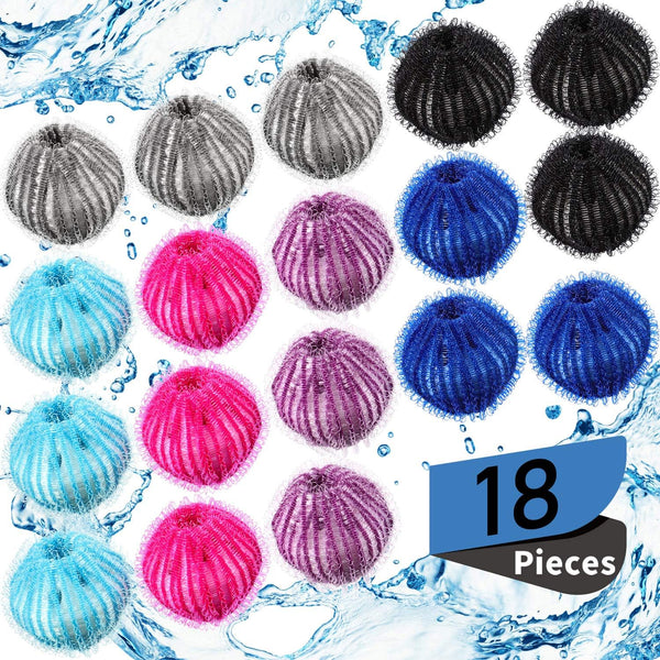 Blulu 18 Pieces Pet Hair Remover for Laundry Dryer Balls, Reusable Washing Machine Hair Catcher
