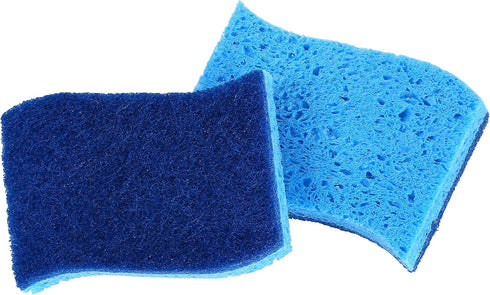 Superio Non-Scratch Cellulose Sponge Scrub, 12-Pack Heavy Duty Kitchen Sponges with Scouring Pad